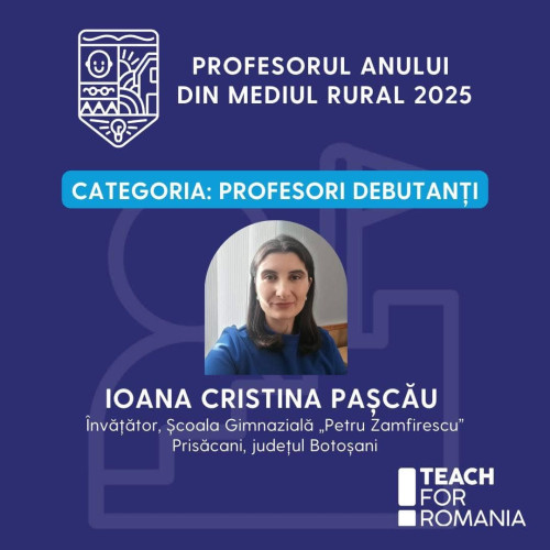 O învățătoare din Botoșani a câștigat trofeul &quot;Profesorul anului din mediul rural&quot;