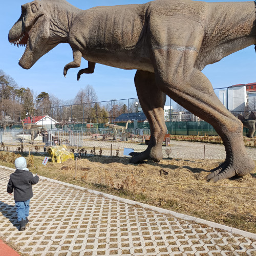 Parcul Varnav din Botoșani găzduiește o expoziție cu dinozauri