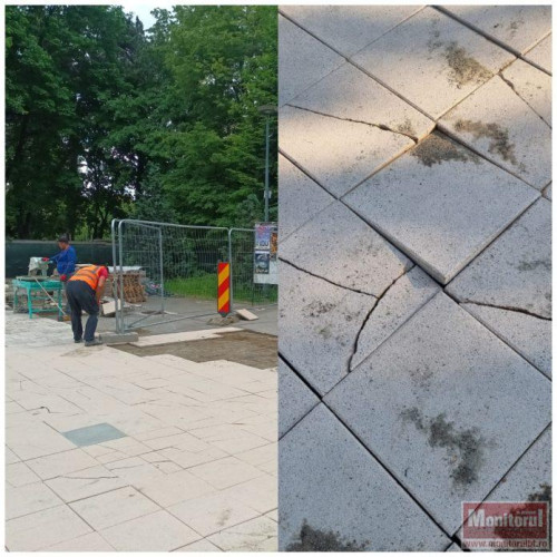 Pavelele de pe Pietonalul Unirii din Botoșani, înlocuite la scurt timp după montaj