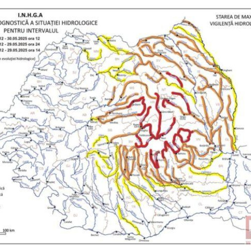 Risc de inundații în mai multe zone din România
