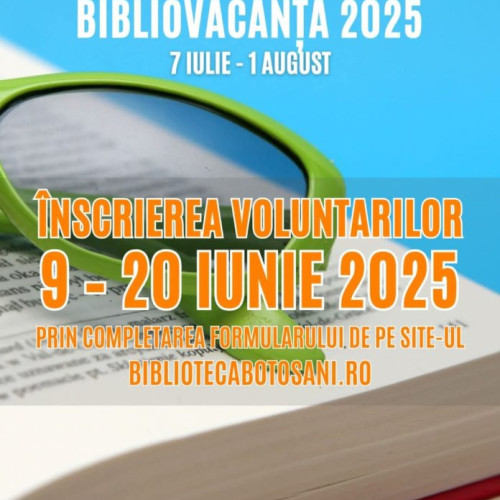 Anul acesta, Biblioteca Județeană „Mihai Eminescu” organizează cea de a XV-a ediție a proiectului estival „BiblioVacanta”