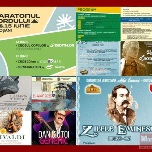 evenimente dedicate zilelor eminescu și maratonul nordului în botoșani în weekend-ul 13-15 iunie